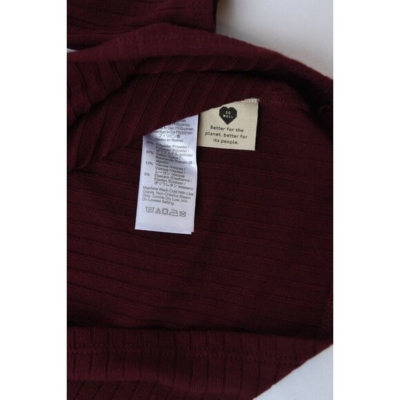 Madewell Long Sleeve Square Neck Baby Doll Top Sz 6 Burgundy Wine Color NEW - Picture 10 of 13